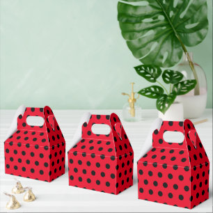 kids Cute Red Ladybug Polka dot party Pattern Favor Boxes