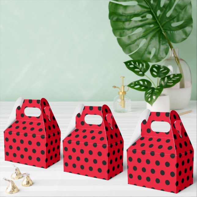 kids Cute Red Ladybug Polka dot party Pattern Favor Boxes (Multiple)