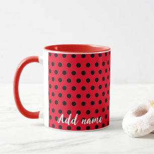 kids Cute Red Ladybug Polka dot party Pattern Mug