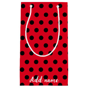 kids Cute Red Ladybug Polka dot party Pattern Small Gift Bag
