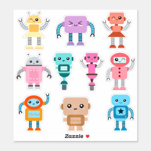Toy Robots Vinyl Sticker, Zazzle