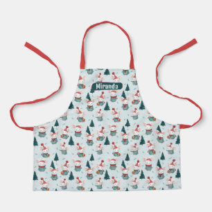 Kids Cute Santa Hat White Mice Christmas Apron