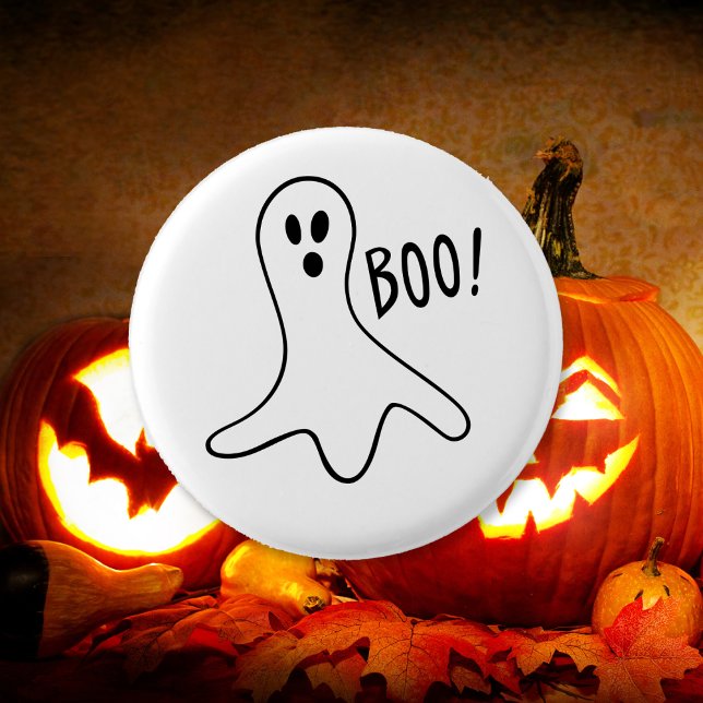 Kids Cute Scary Halloween Boo Ghost White Round Button (Kids Cute Scary Halloween Boo Ghost White Round Button)