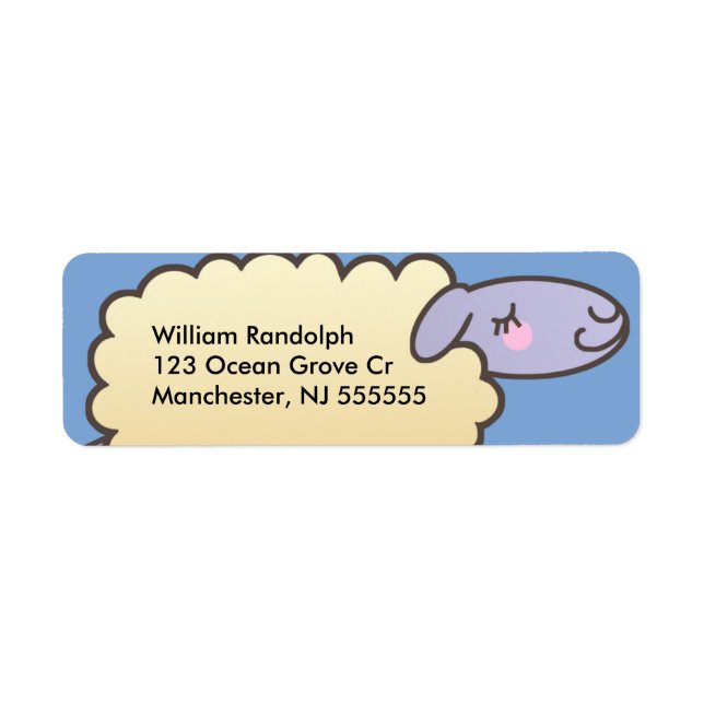 Kids Cute Sheep Return Address Labels (Front)