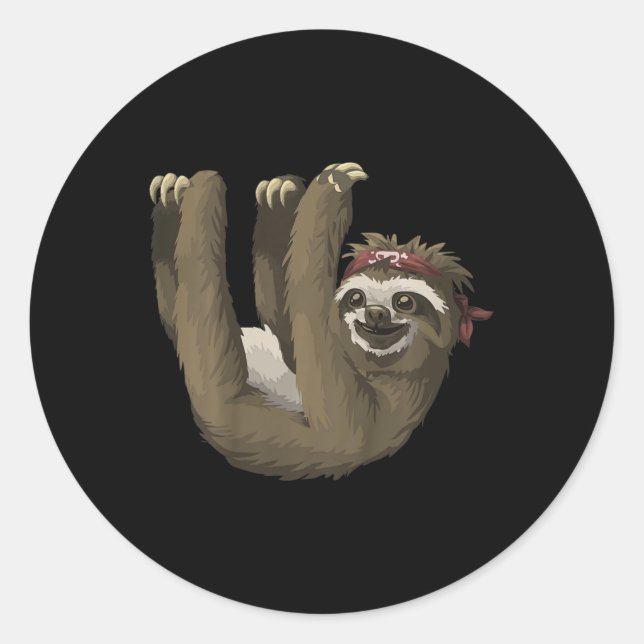 Kids Cute Sloth   Retro Sloths Tee Classic Round Sticker (Front)