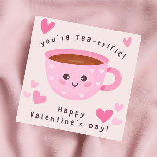 Kids Cute Tea-rrific Valentine's Day Holiday Card