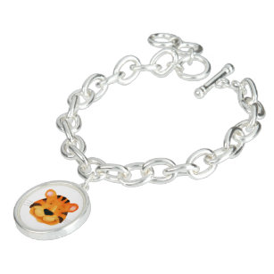 Kids cute tiger art charm bracelet