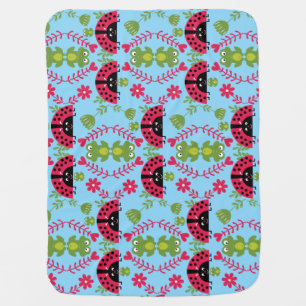 Kids Cute Whimsical ladybug Baby Blanket