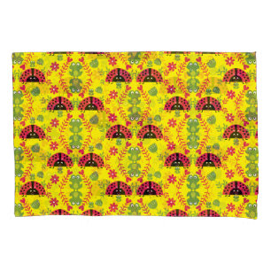 Kids Cute Whimsical ladybug Pillow Case