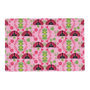 Kids Cute Whimsical ladybug Placemat