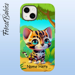 Kids Cute Wildlife Tiger Jungle Safari Cartoon Case-Mate iPhone 14 Case