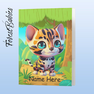 Kids Cute Wildlife Tiger Jungle Safari Cartoon Pocket Folder
