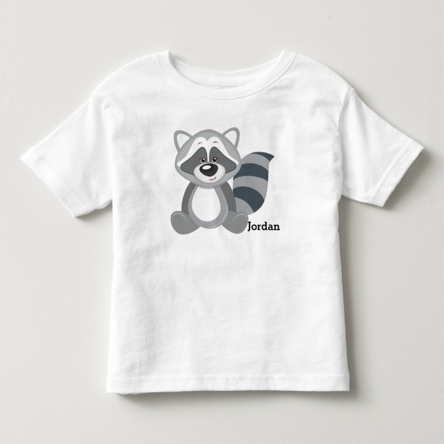 Kid's Cute Woodland Raccoon Toddler T-shirt (Front)