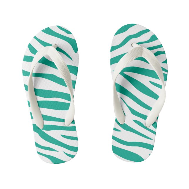 Kids Cute Zebra Stripe Flip Flops (Footbed)