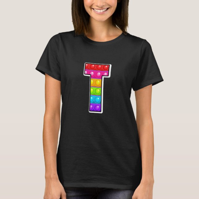Kids Cutest Capital Letter Alphabet Poppin Kids Po T-Shirt (Front)