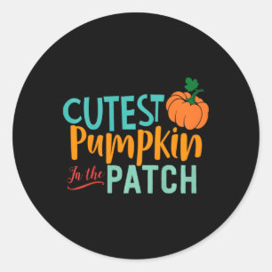 Kids Cutest Pumpkin In The Patch Fun Fall Autumn S Classic Round Sticker