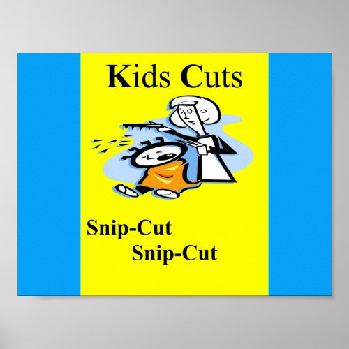 Kids Cuts Snip Snip Poster Matte