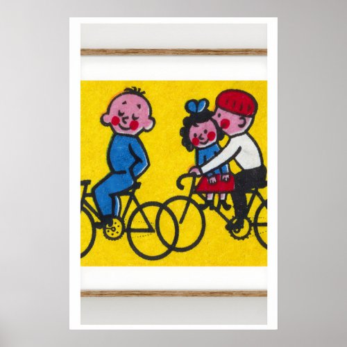 Kids Cycling - Matchbox Print - Aesthetic Wall Art