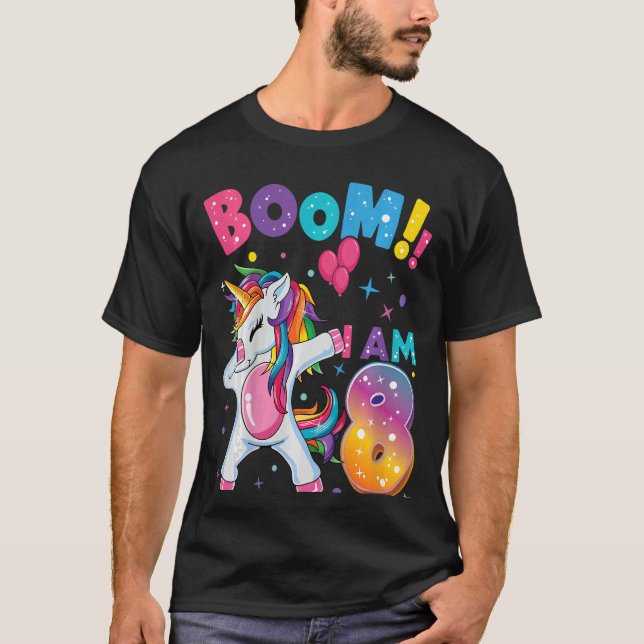 Kids Dabbing Birthday 8 Years Old 8th Birthday Out T-Shirt (Front)