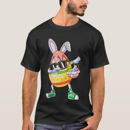 Kids Dabbing Bunny Rabbit Wearing Glasses Boys Hap T_Shirt