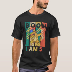 Kids Dabbing Cat 5 Years Old Happy 5th Birthday Bo T-Shirt