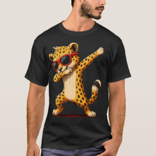 Kids Dabbing Cheetah Sunglasses Animal Cheetah T-Shirt