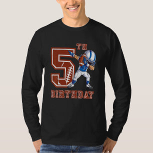 Kids Dabbing Football Boy 5th Birthday 5 Five Year T-Shirt
