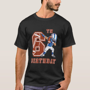 Kids Dabbing Football Boy 6th Birthday 6 Six Year  T-Shirt