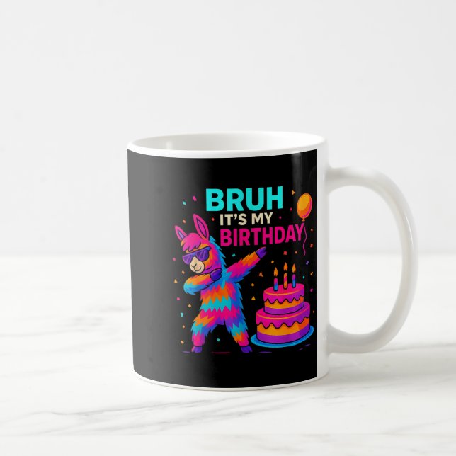 Kids Dabbing Llama Birthday Funny Bday Party Tee  Coffee Mug (Right)