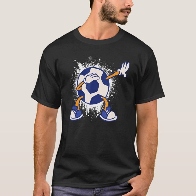 Kids Dabbing soccer player for football fans T-Shirt (Front)