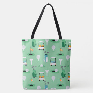 Kids, Dad, Grampa Golfer Golfcart Golfing Sporty Tote Bag