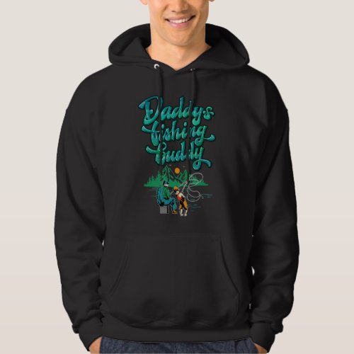 Kids Daddy Fishing Buddy Young Fisherman Children Hoodie