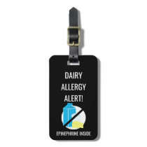 Kids Dairy Allergy Alert with Epinephrine Image Bag Tag