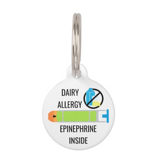 Kids Dairy Allergy Epinephrine Inside Emergency Pet Name Tag