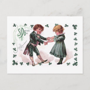 Kids Dance on St Patrick's Day Postcard
