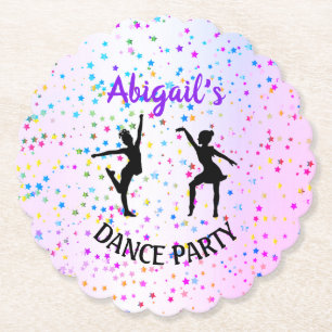 Kids Dance Shades of Color and Stars All Over Paper Coaster