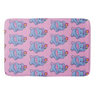 Kids Dancing Elephant Daisy Bath Mat