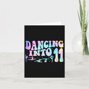 Kids Dancing Into 11 Years Old 11th Birthday Balle Card