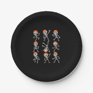 Kids Dancing Skeleton Halloween Paper Plates