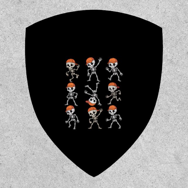 Kids Dancing Skeleton Halloween Patch (Front)