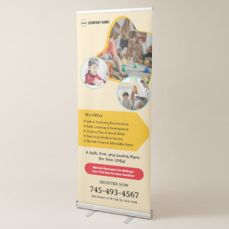 Kids Daycare Custom Vertical Retractable Banner