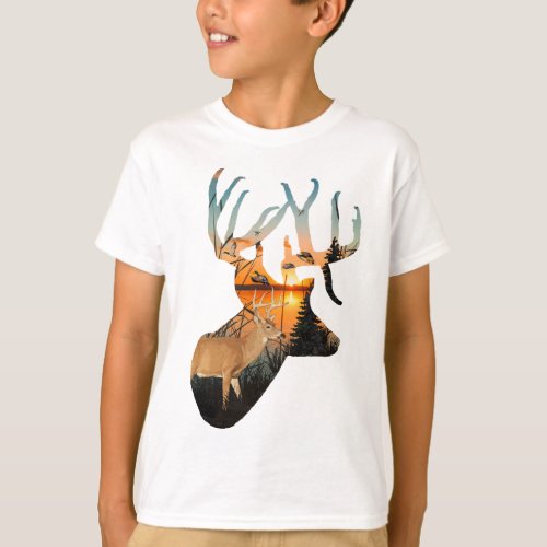 Kids Deer Hunting Shirt Kids Whitetail T_Shirt