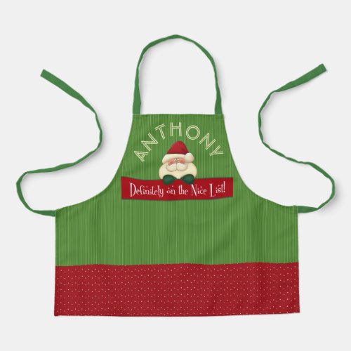 Kids Definitely on the Nice List with Name Holiday Apron