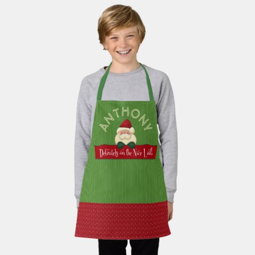 Kids Definitely on the Nice List with Name Holiday Apron