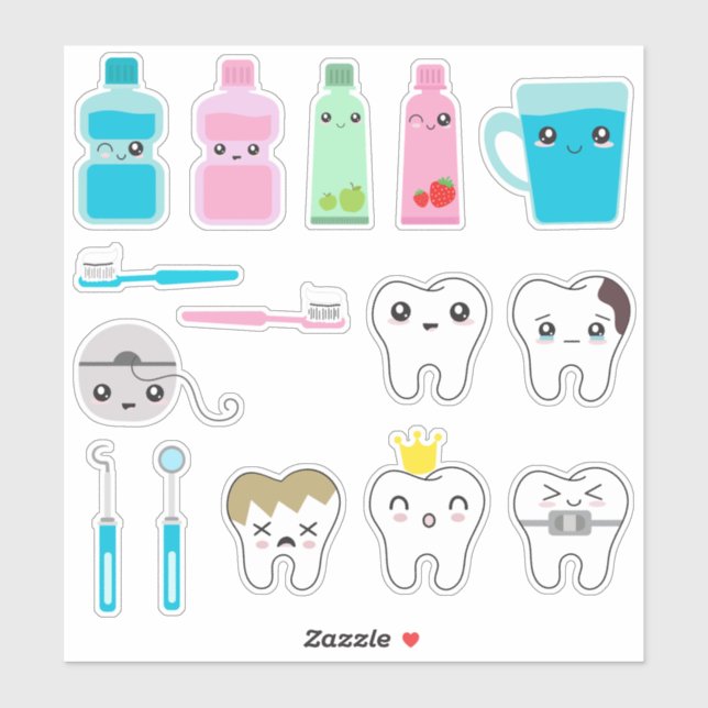 Kids Dental Hygiene Sticker (Sheet)