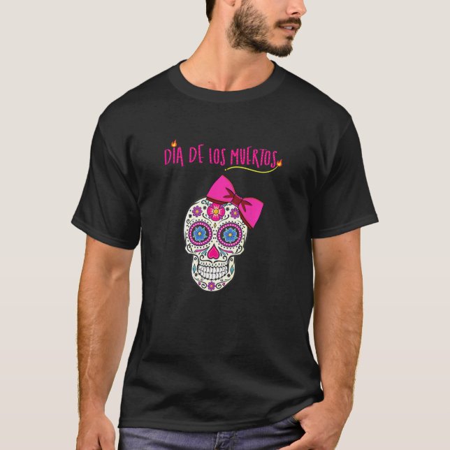 Kids Dia De Los Muertos Sugar Skull Day Of The Dea T-Shirt (Front)