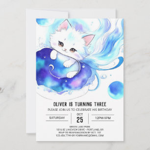 Kids' Digital Kitty Birthday Invitation