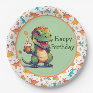 Kids Dino Birthday Paper Plates