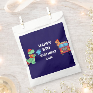 Kids dino Fireman birthday f Favor Bag