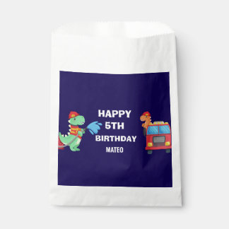Kids dino Fireman birthday f Favor Bag
